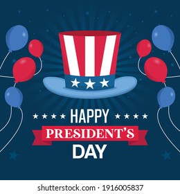 Flat design presidents day event theme vector illustration.