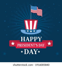 Flat design presidents day event theme vector illustration.