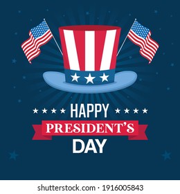 Flat design presidents day event theme vector illustration.