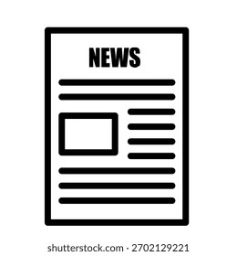 Diseño plano del icono de prensa y papel de medios.
