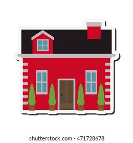 flat design pretty house icon vector illustration
