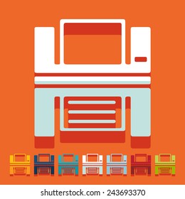 Flat design: printer