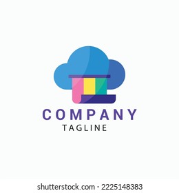 plantilla de diseño de logotipo de la imprenta de diseño plano