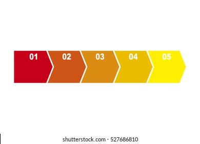 Flat design. Process arrows boxes. Step by step vector set. 