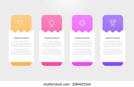 Flat design process infographic template. Business concept with 4 steps.