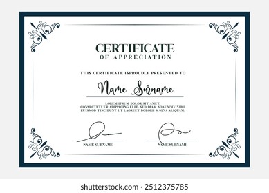 flat design professional certificate template