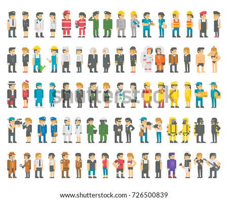 Flat design professions set illustration vector