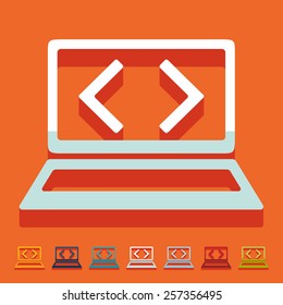 Flat design. programming