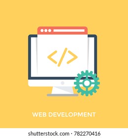 Flat design programming, coding and web development