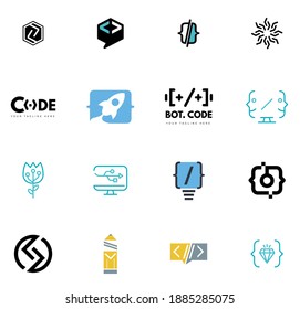 flat design programming company logo