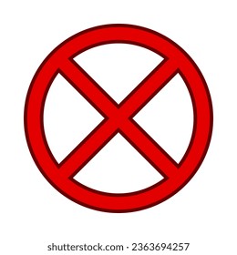 Flat design prohibition sign. Restriction sign. Vector.