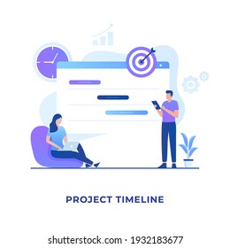 Flat design of project timeline concept. Illustration for websites, landing pages, mobile applications, posters and banners
