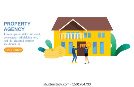 Flat design property agency logo illustration
