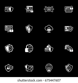 Flat Design Protection and Security Icons Set. Isolated Illustration.