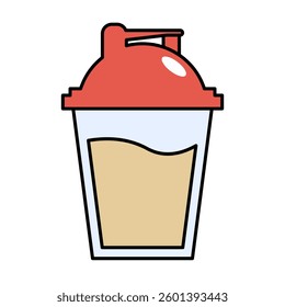 Flat design protein shaker icon. Vector.