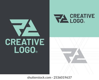 Modelo de logotipo PS de design plano