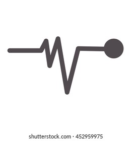 flat design pulse line icon vector illustration