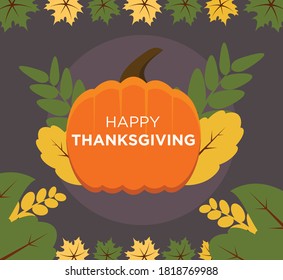Flat design of Pumpkin Thanksgiving background