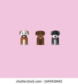 Flat design puppy vector illustration