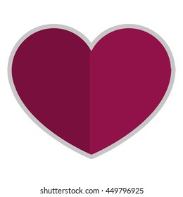 flat design purple heart icon vector illustration