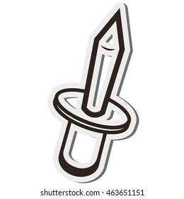 flat design push pin icon vector illustration