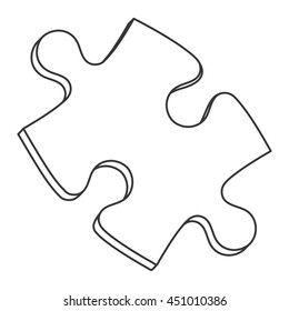 flat design puzzle piece icon vector illustration