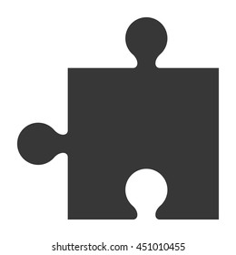 flat design puzzle piece icon vector illustration silhouette