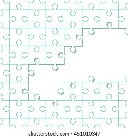 flat design puzzle pieces icon vector illustration