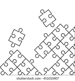 flat design puzzle pieces icon vector illustration