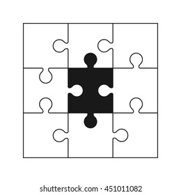 flat design puzzle pieces icon vector illustration