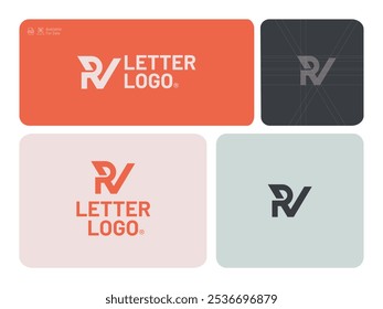 Modelo de logotipo PV de design plano