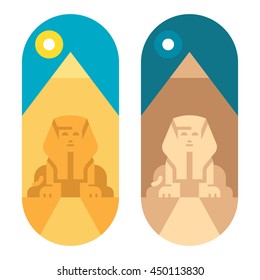 Flat design pyramid Giza illustration vector