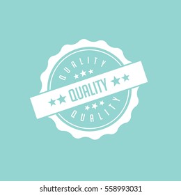 Flat design quality stamp, symbol, icon. EPS 10 vector.