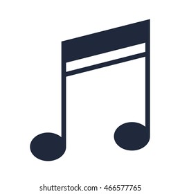 flat design quaver music note icon vector illustration