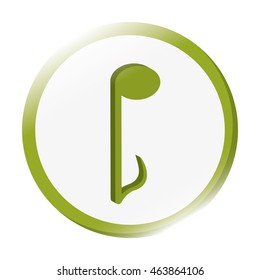 flat design quaver musical note icon vector illustration