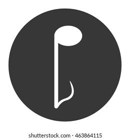 flat design quaver musical note icon vector illustration