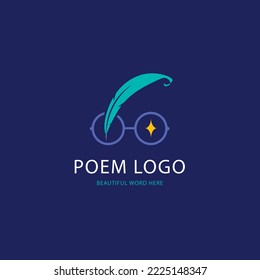 flat design quill pen logo design template