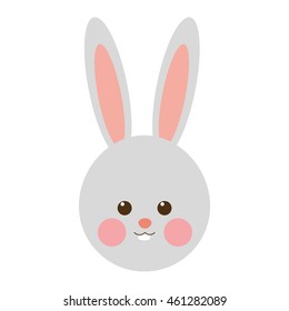 flat design rabbit cartoon icon vector illustration