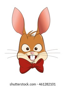 flat design rabbit cartoon icon vector illustration