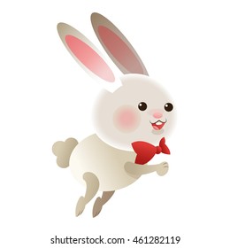 flat design rabbit cartoon icon vector illustration