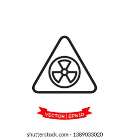 flat design radiation  icon, radioactive icon