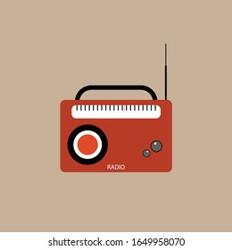 Flat Design Radio Vector with orange color.
