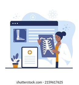 Flat design of radiologist concept. Illustration for websites, landing pages, mobile applications, posters and banners. Trendy flat vector illustration