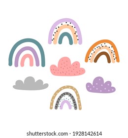 
Diseño plano arcoiris dibujado a mano
