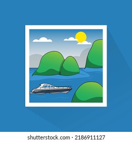 Flat Design of Raja Ampat, can be use as Logo, Sticker, and Poster