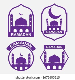 Flat design ramadan badge collection. - Vector
