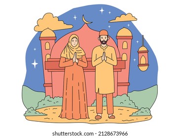 flat design ramadan and eid