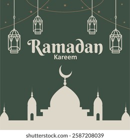Flat design ramadan kareem background