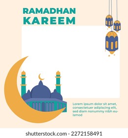 Flat design Ramadhan Twibbon 2023