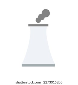 Flat design reactor icon emitted smoke. Vector.